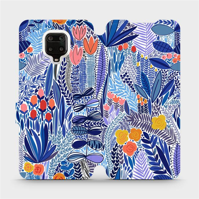 Flipové pouzdro Mobiwear - Xiaomi Redmi Note 9 Pro - MP03P Modrá květena