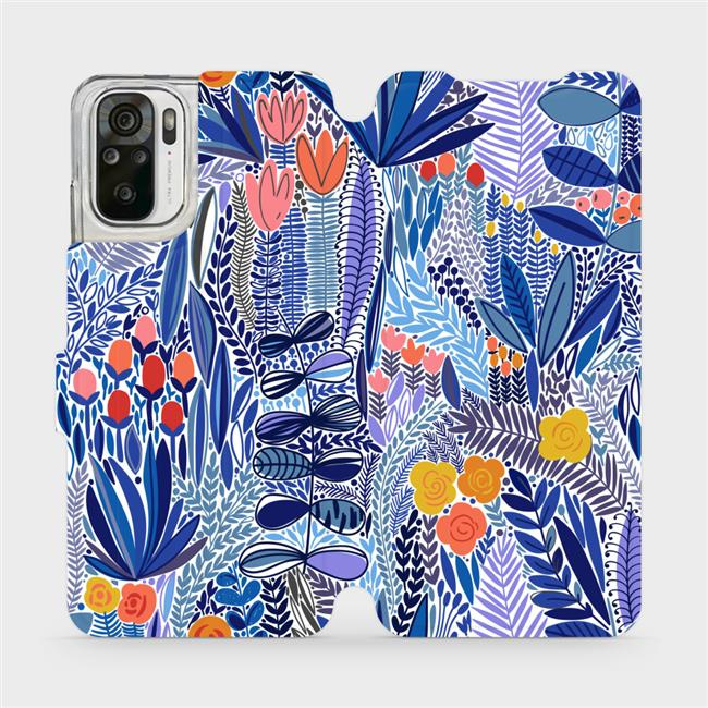 Flipové pouzdro Mobiwear - Xiaomi Redmi Note 10s - MP03P Modrá květena