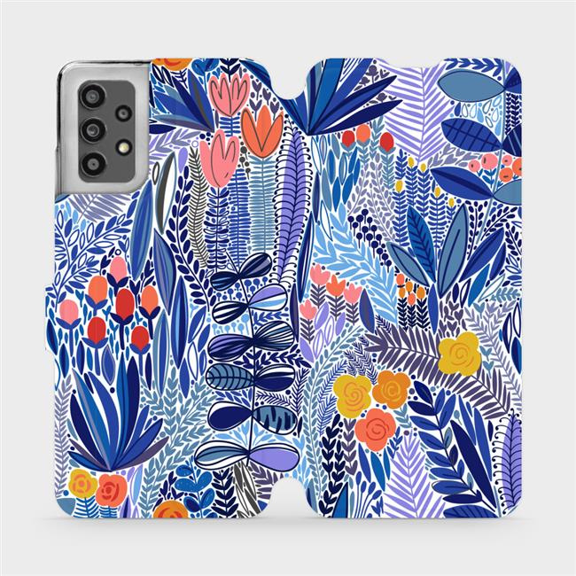 Flipové pouzdro Mobiwear - Samsung Galaxy A32 LTE - MP03P Modrá květena