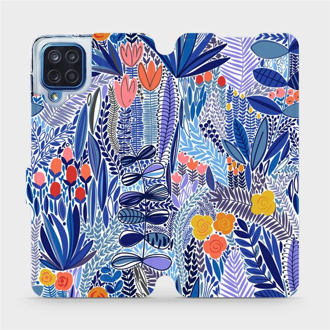Flipové pouzdro Mobiwear - Samsung Galaxy M12 - MP03P Modrá květena