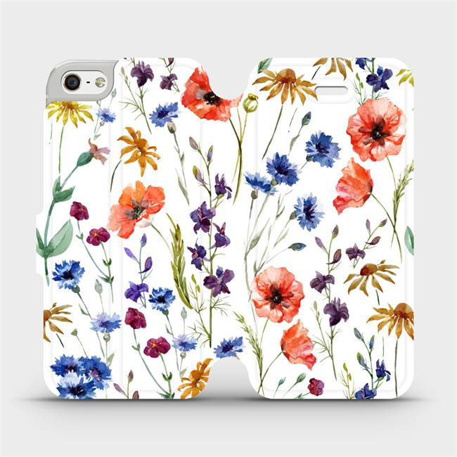 Flipové pouzdro Mobiwear - Apple iPhone SE / iPhone 5 / iPhone 5S - MP04S Luční kvítí