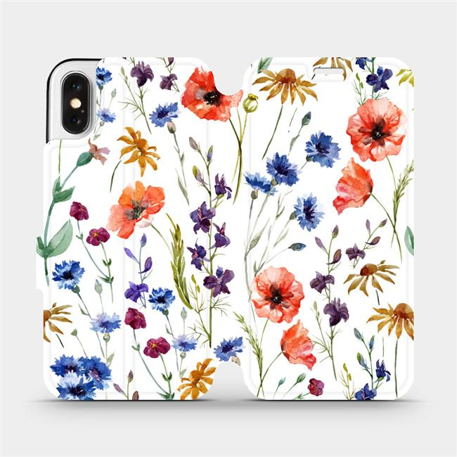Flipové pouzdro Mobiwear - Apple iPhone X - MP04S Luční kvítí