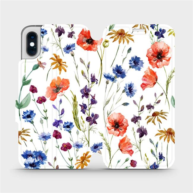 Flipové pouzdro Mobiwear - Apple iPhone XS - MP04S Luční kvítí