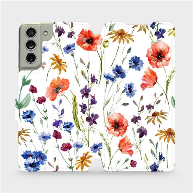 Flipové pouzdro Mobiwear - Samsung Galaxy S21 FE - MP04S Luční kvítí