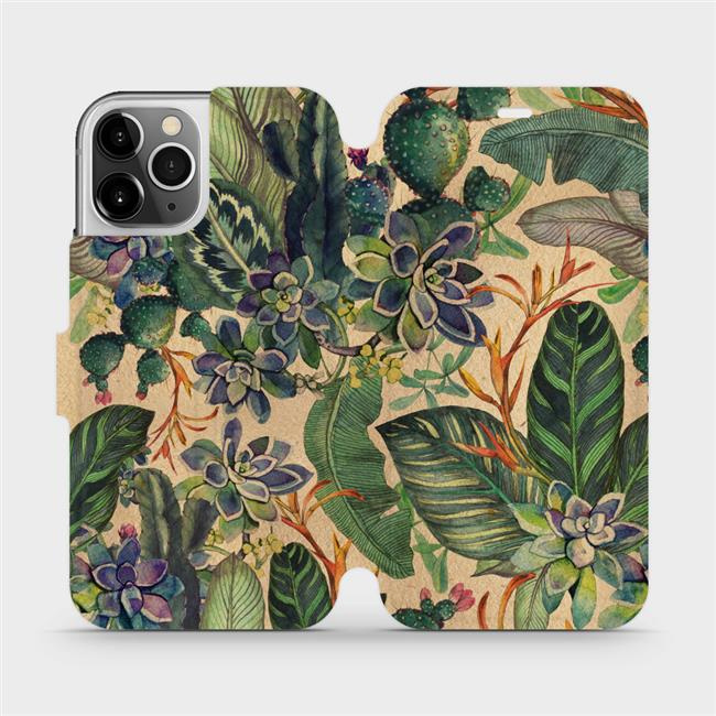 Flipové pouzdro Mobiwear - Apple iPhone 12 Pro - VP05S Sukulenty