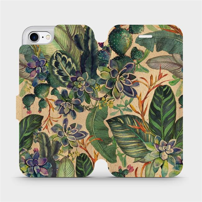 Flipové pouzdro Mobiwear - Apple iPhone 8 - VP05S Sukulenty