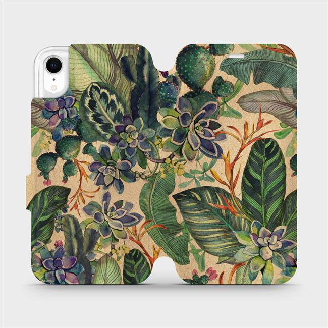 Flipové pouzdro Mobiwear - Apple iPhone XR - VP05S Sukulenty