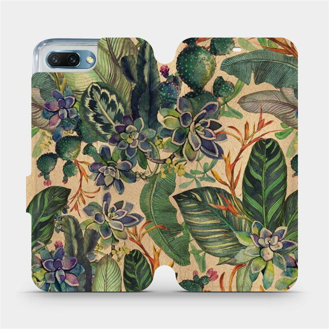 Flipové pouzdro Mobiwear - Honor 10 - VP05S Sukulenty