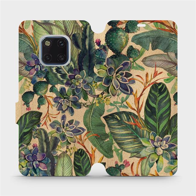 Flipové pouzdro Mobiwear - Huawei Mate 20 Pro - VP05S Sukulenty