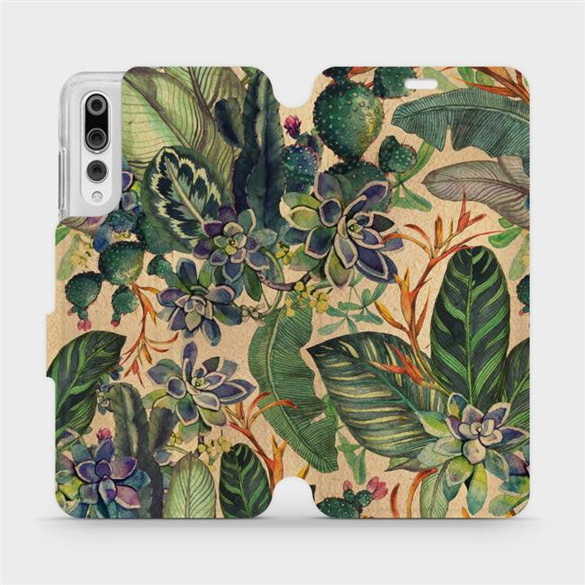 Flipové pouzdro Mobiwear - Huawei P20 Pro - VP05S Sukulenty