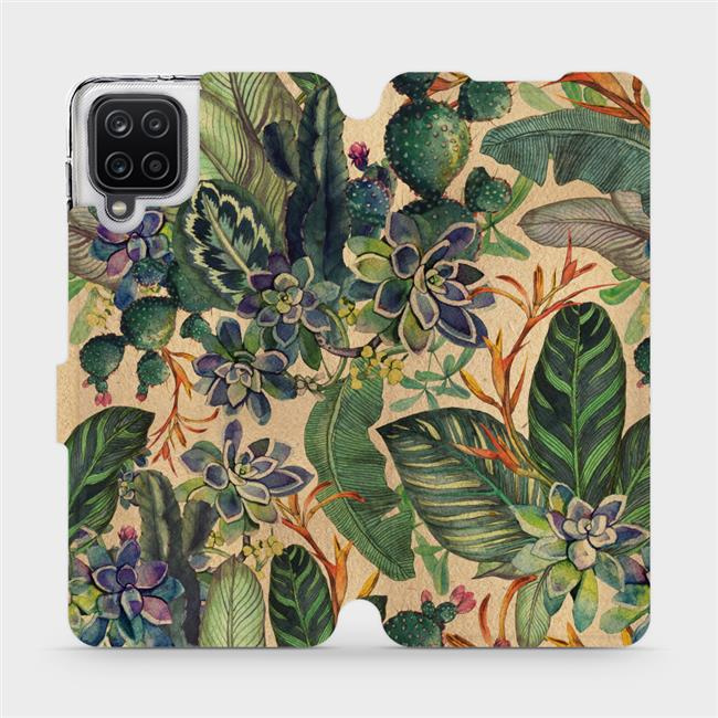 Flipové pouzdro Mobiwear - Samsung Galaxy A12 - VP05S Sukulenty
