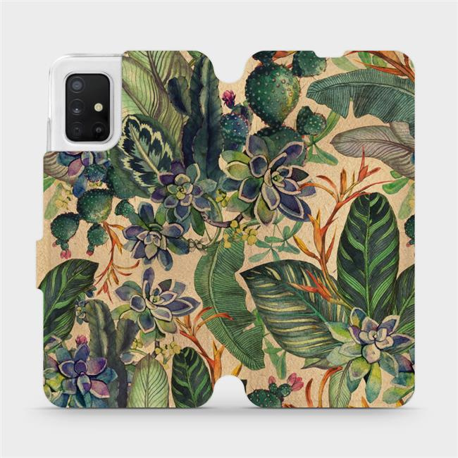 Flipové pouzdro Mobiwear - Samsung Galaxy A51 - VP05S Sukulenty