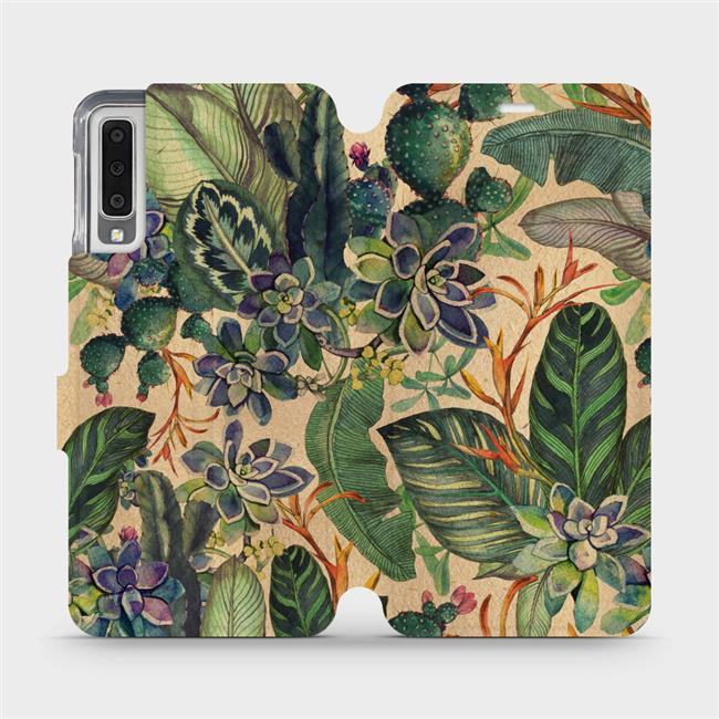 Flipové pouzdro Mobiwear - Samsung Galaxy A7 2018 - VP05S Sukulenty