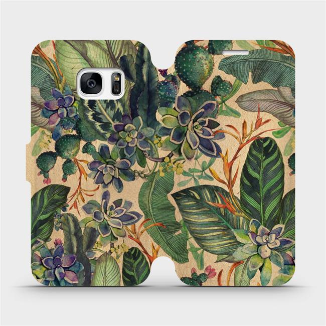 Flipové pouzdro Mobiwear - Samsung Galaxy S7 - VP05S Sukulenty