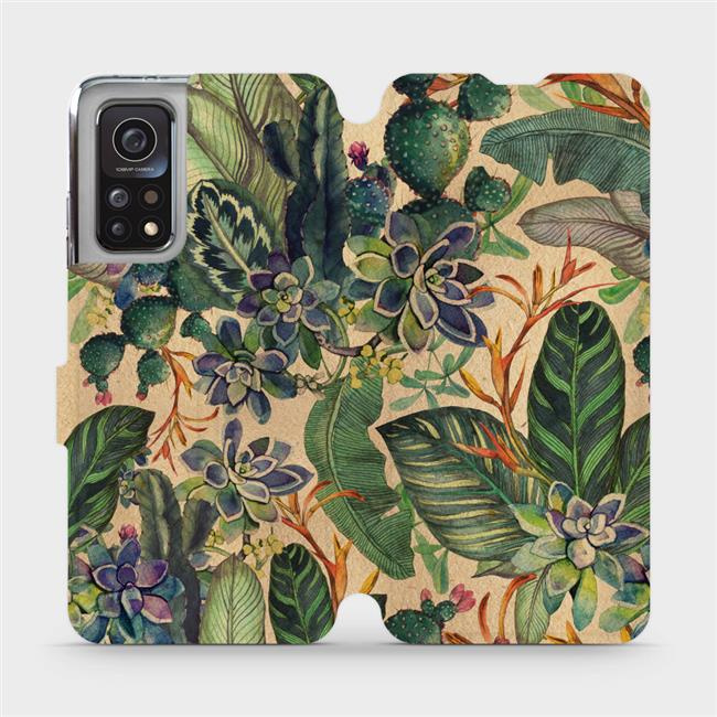 Flipové pouzdro Mobiwear - Xiaomi Mi 10T - VP05S Sukulenty