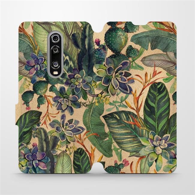 Flipové pouzdro Mobiwear - Xiaomi Mi 9T Pro - VP05S Sukulenty