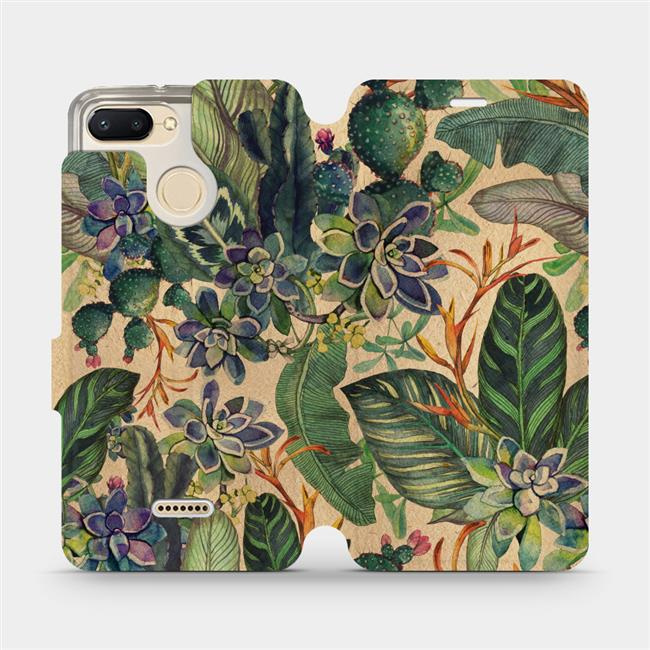 Flipové pouzdro Mobiwear - Xiaomi Redmi 6 - VP05S Sukulenty