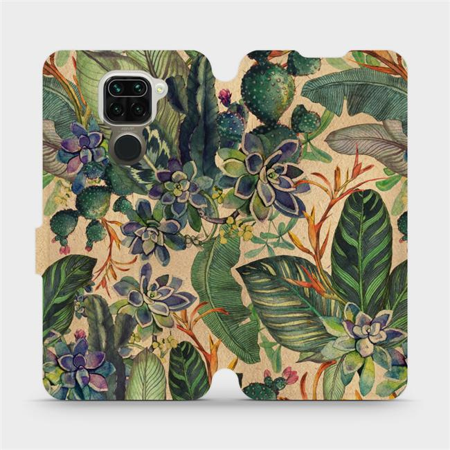 Flipové pouzdro Mobiwear - Xiaomi Redmi Note 9 - VP05S Sukulenty