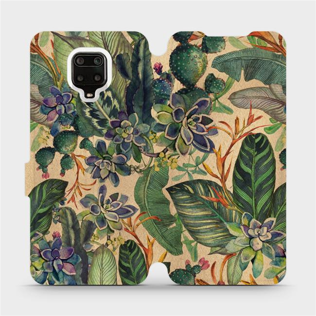 Flipové pouzdro Mobiwear - Xiaomi Redmi Note 9 Pro - VP05S Sukulenty