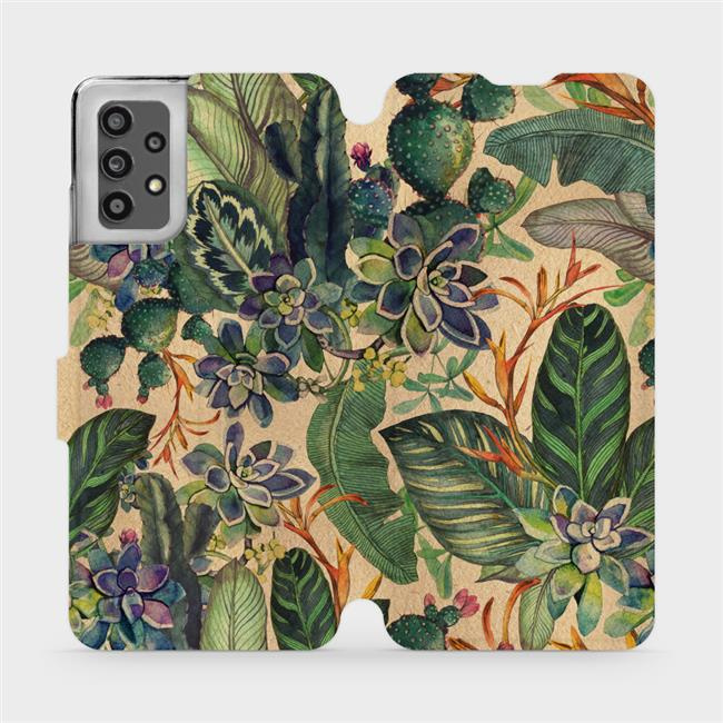 Flipové pouzdro Mobiwear - Samsung Galaxy A32 LTE - VP05S Sukulenty