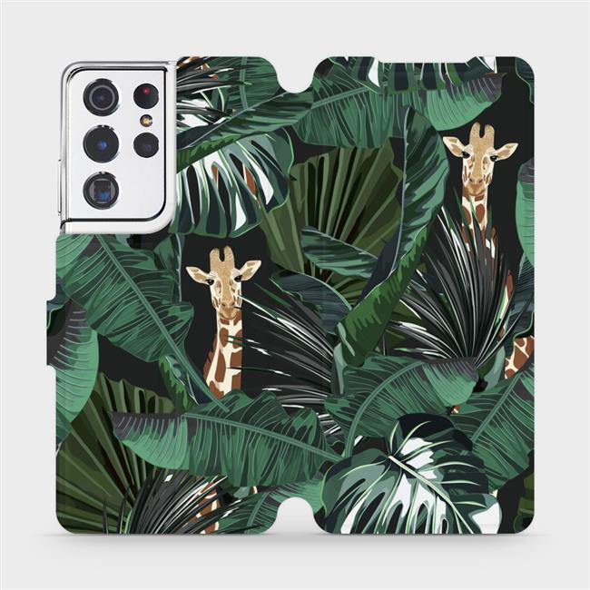 Flipové pouzdro Mobiwear - Samsung Galaxy S21 Ultra - VP06P Žirafky