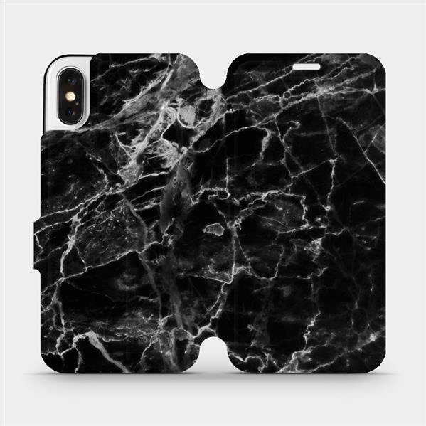Flipové pouzdro Mobiwear - Apple iPhone X - V056P Černý mramor
