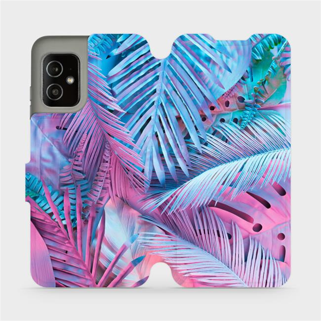 Flipové pouzdro Mobiwear - Asus Zenfone 8 - MG10S Fialové a modré listy