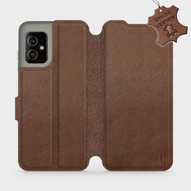 Kožené flip pouzdro Mobiwear - Asus Zenfone 8 - Hnědé