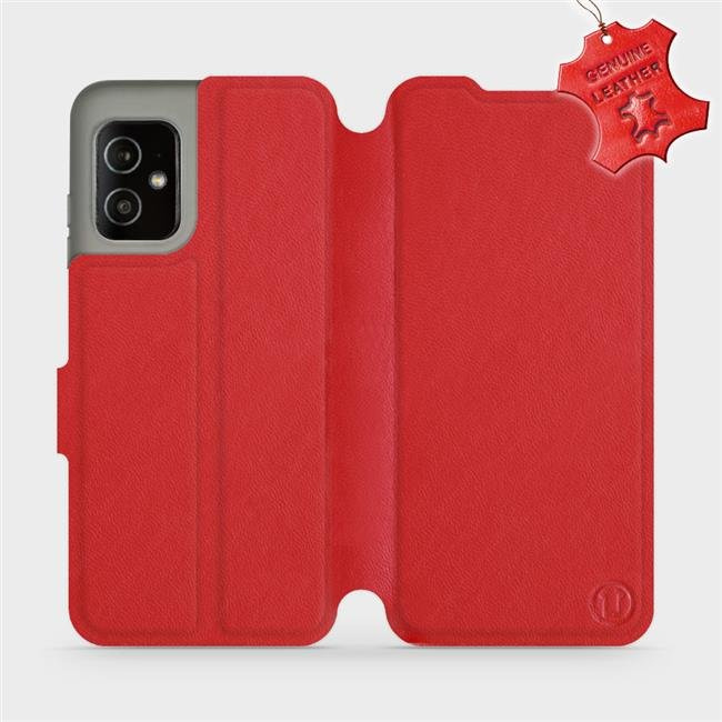 Kožené flip pouzdro Mobiwear - Asus Zenfone 8 - Červené