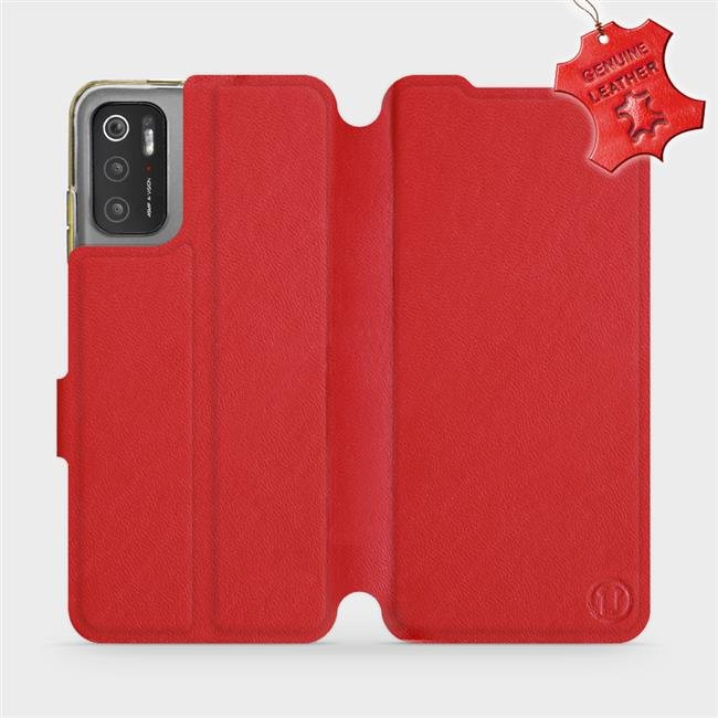 Kožené flip pouzdro Mobiwear - Xiaomi Poco M3 Pro 5G - Červené