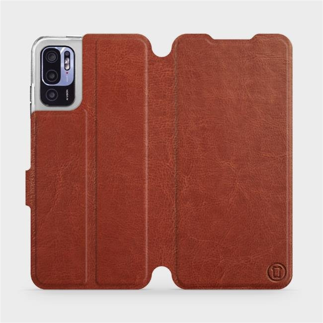 Flipové pouzdro Mobiwear - Xiaomi Redmi Note 10 5G - Hnědé a šedé