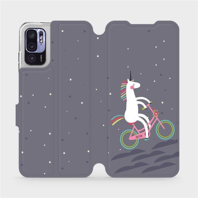 Flipové pouzdro Mobiwear - Xiaomi Redmi Note 10 5G - V024P Jednorožec na kole
