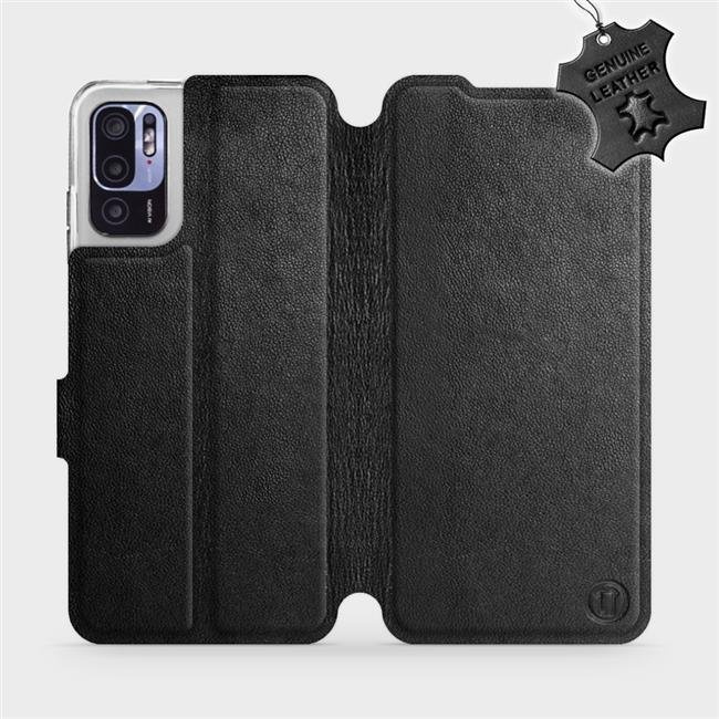 Kožené flip pouzdro Mobiwear - Xiaomi Redmi Note 10 5G - Černé