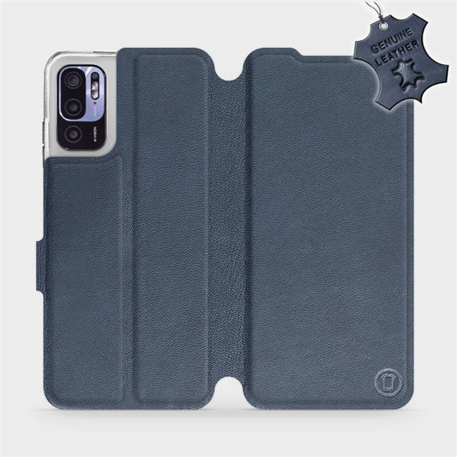 Kožené flip pouzdro Mobiwear - Xiaomi Redmi Note 10 5G - Modré