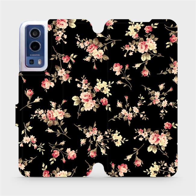 Flipové pouzdro Mobiwear - Vivo Y72 5G / Vivo Y52 5G - VD02S Květy na černé