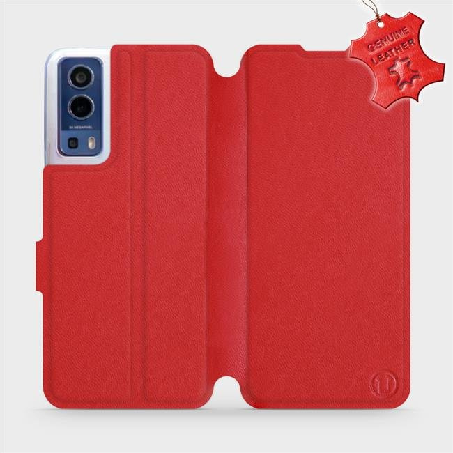 Kožené flip pouzdro Mobiwear - Vivo Y72 5G / Vivo Y52 5G - Červené