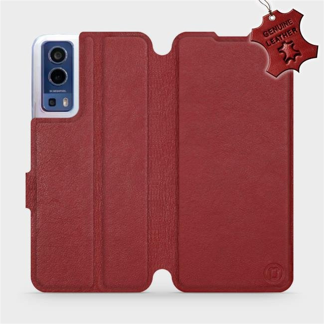 Kožené flip pouzdro Mobiwear - Vivo Y72 5G / Vivo Y52 5G - Tmavě červené