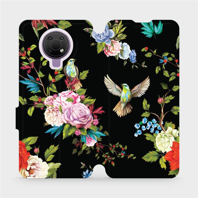 Flipové pouzdro Mobiwear - Nokia G10 - VD09S Ptáčci a květy