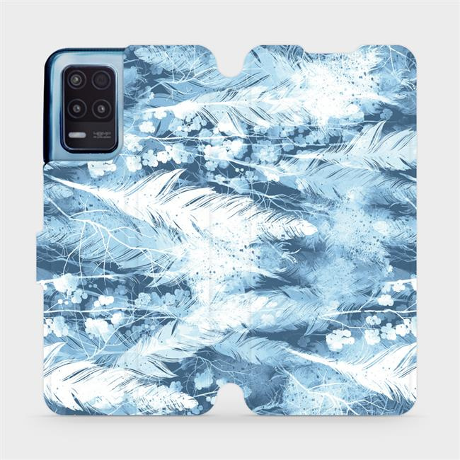 Flipové pouzdro Mobiwear - Realme 8 5G - M058S Světle modrá horizontální pírka