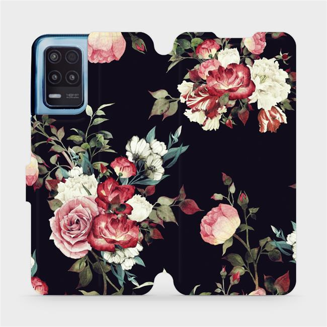 Flipové pouzdro Mobiwear - Realme 8 5G - VD11P Růže na černé