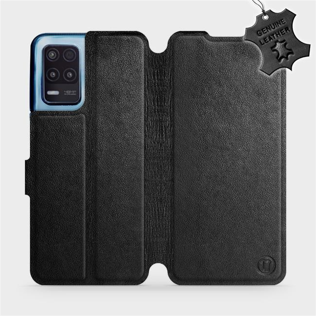 Kožené flip pouzdro Mobiwear - Realme 8 5G - Černé