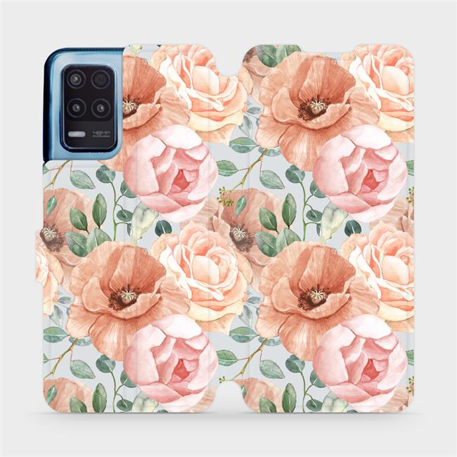 Flipové pouzdro Mobiwear - Realme 8 5G - MP02S Pastelové květy