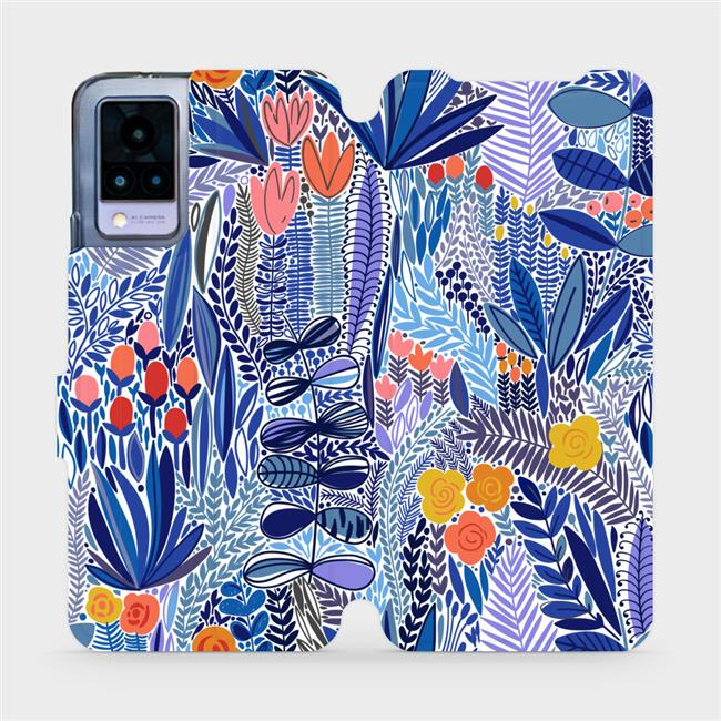 Flipové pouzdro Mobiwear - Vivo V21 5G - MP03P Modrá květena