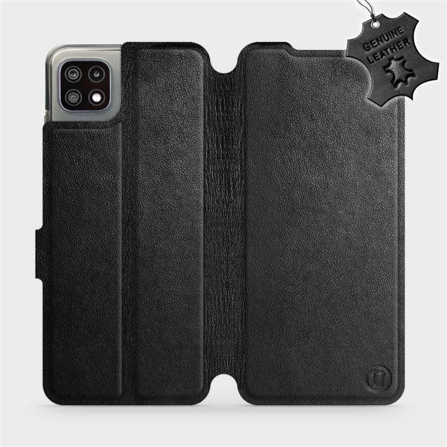 Kožené flip pouzdro Mobiwear - Samsung Galaxy A22 5G - Černé