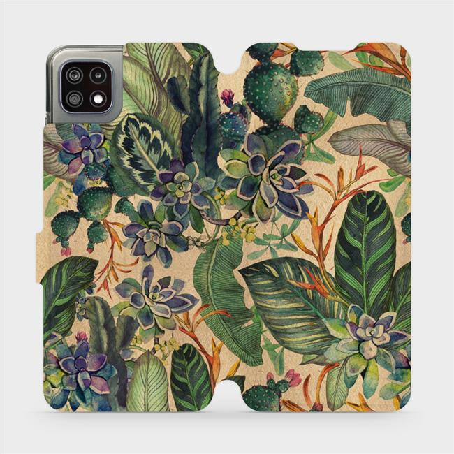 Flipové pouzdro Mobiwear - Samsung Galaxy A22 5G - VP05S Sukulenty