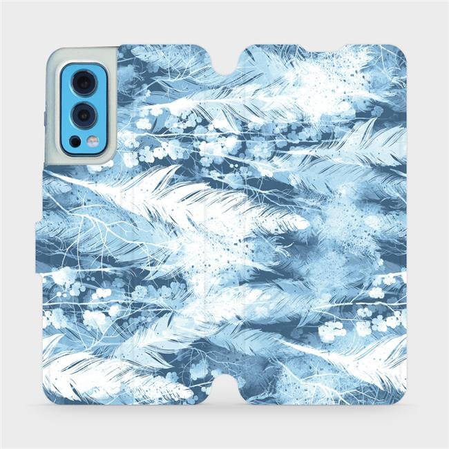 Flipové pouzdro Mobiwear - OnePlus Nord 2 5G - M058S Světle modrá horizontální pírka