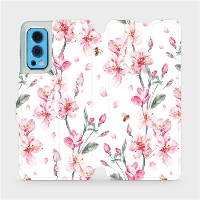 Flipové pouzdro Mobiwear - OnePlus Nord 2 5G - M124S Růžové květy