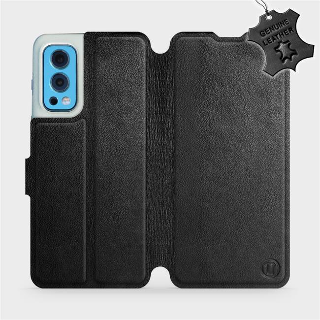 Kožené flip pouzdro Mobiwear - OnePlus Nord 2 5G - Černé
