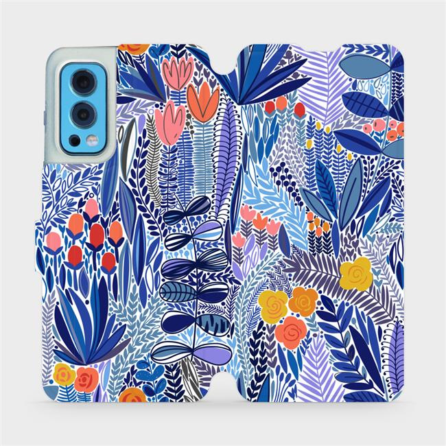 Flipové pouzdro Mobiwear - OnePlus Nord 2 5G - MP03P Modrá květena