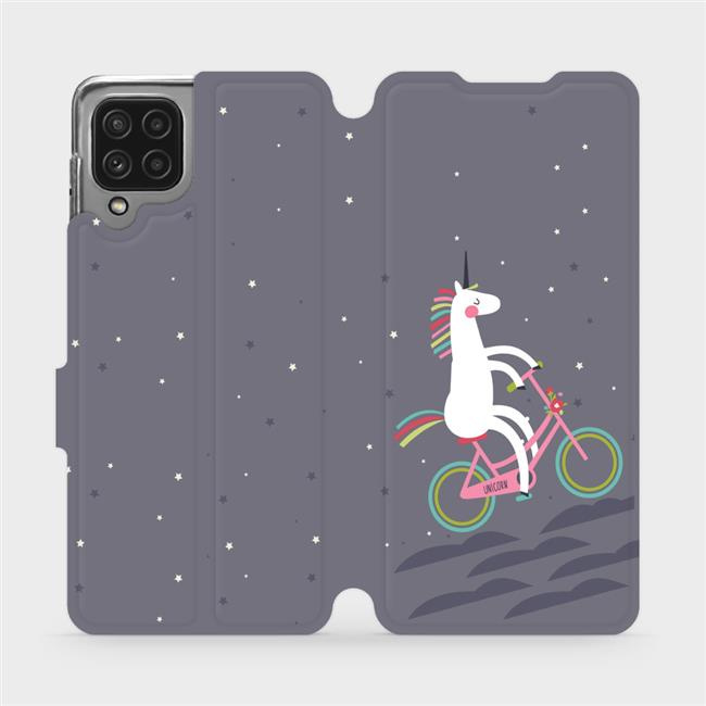 Flipové pouzdro Mobiwear - Samsung Galaxy M22 - V024P Jednorožec na kole